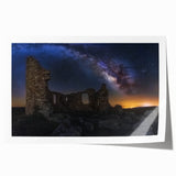 Rolled print showcasing a picturesque landscape featuring a majestic castle surrounded by lush greenery, ideal for home decor and wall art enthusiasts. The vibrant colors enhance the serene beauty of the scene.