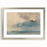 Romantic Art Prints: Paddle Steamer in a Storm - Historical Wall Art