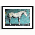 Black-framed wall art featuring a collection of animal silhouettes in a modern design, set against a white background with a mat, perfect for home decor.