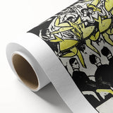 Dynamic Expressionist Dancers - Bold Yellow and Black Canvas Print