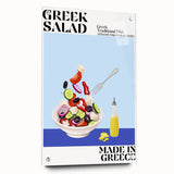 Acrylic print of various food dishes in vibrant colors, ideal for dining room decor.