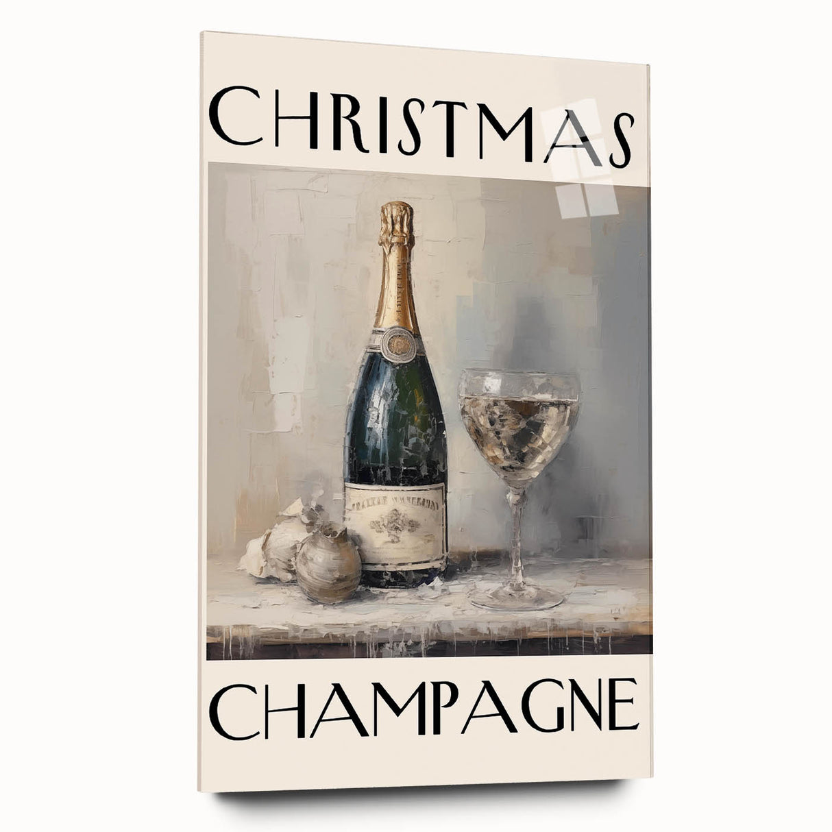 Classic Christmas Champagne Celebration Wall Art - Christmas Canvas Art