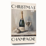 Classic Christmas Champagne Celebration Wall Art - Christmas Canvas Art