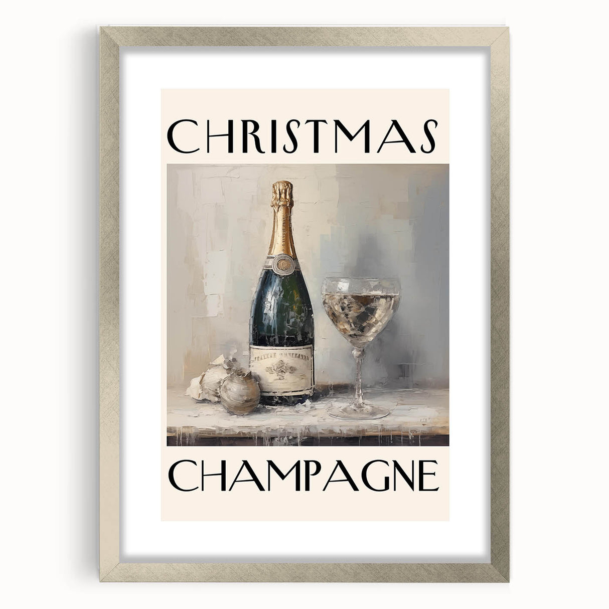 Classic Christmas Champagne Celebration Wall Art - Christmas Canvas Art
