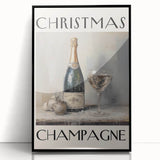 Classic Christmas Champagne Celebration Wall Art - Christmas Canvas Art