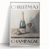 Classic Christmas Champagne Celebration Wall Art - Christmas Canvas Art