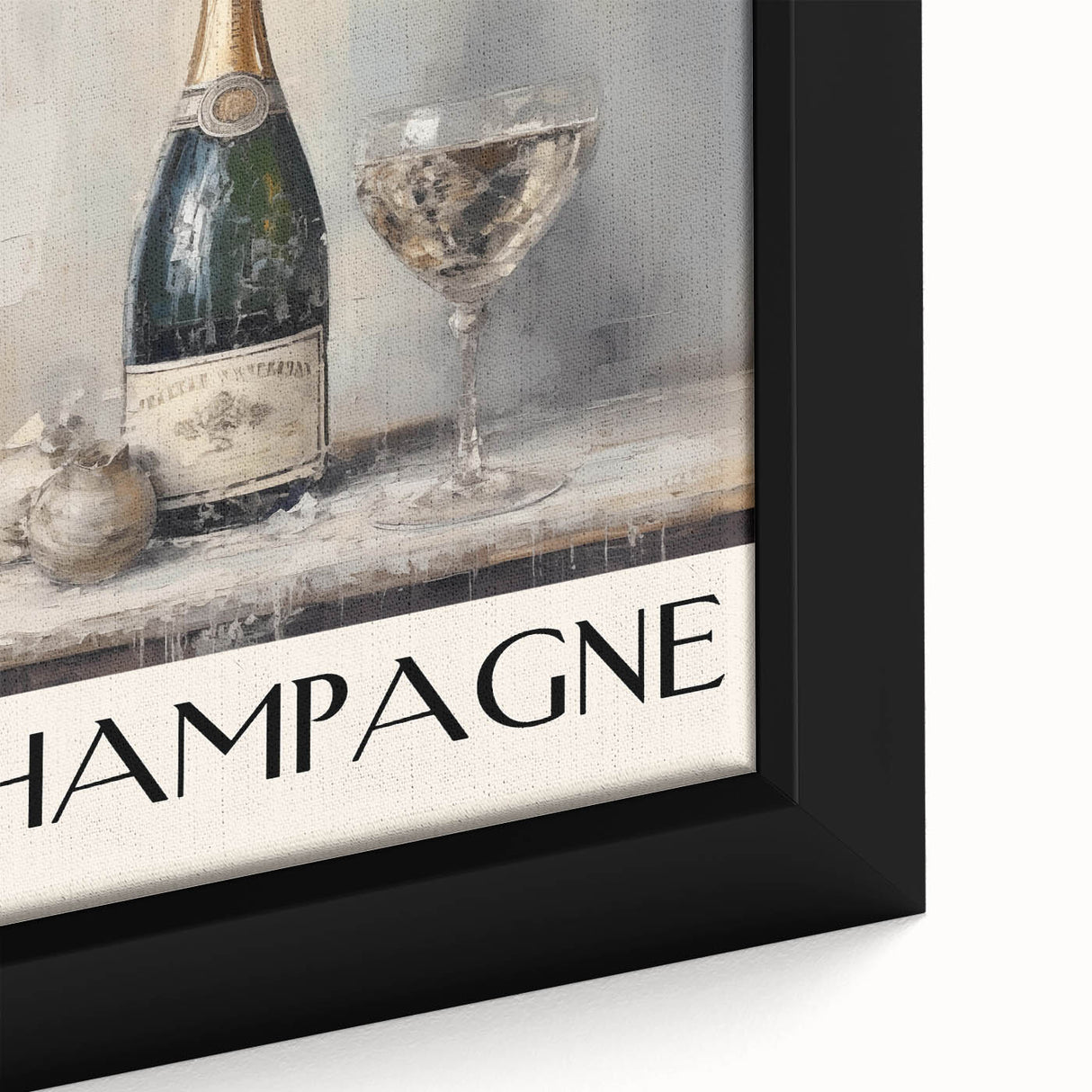 Classic Christmas Champagne Celebration Wall Art - Christmas Canvas Art