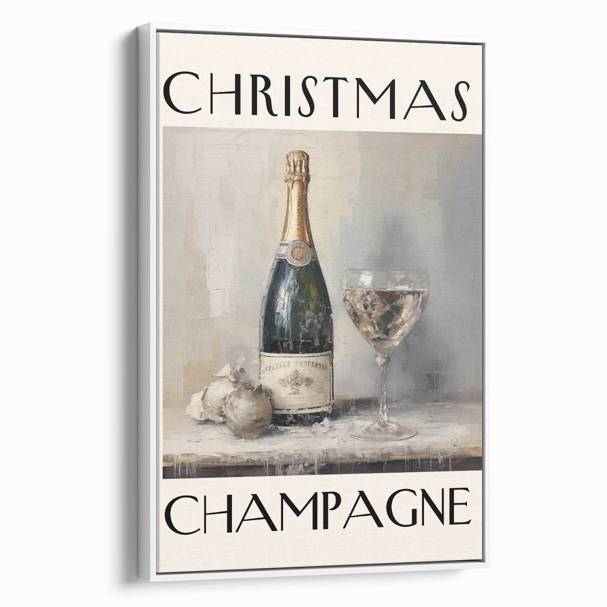 Classic Christmas Champagne Celebration Wall Art - Christmas Canvas Art