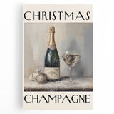 Classic Christmas Champagne Celebration Wall Art - Christmas Canvas Art