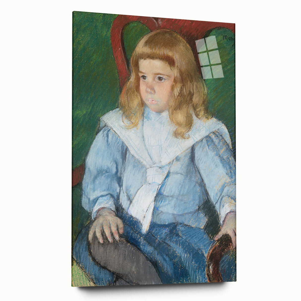 Mary Cassatt's Boy with Golden Curls - Charming Impressionist Portrait Art
