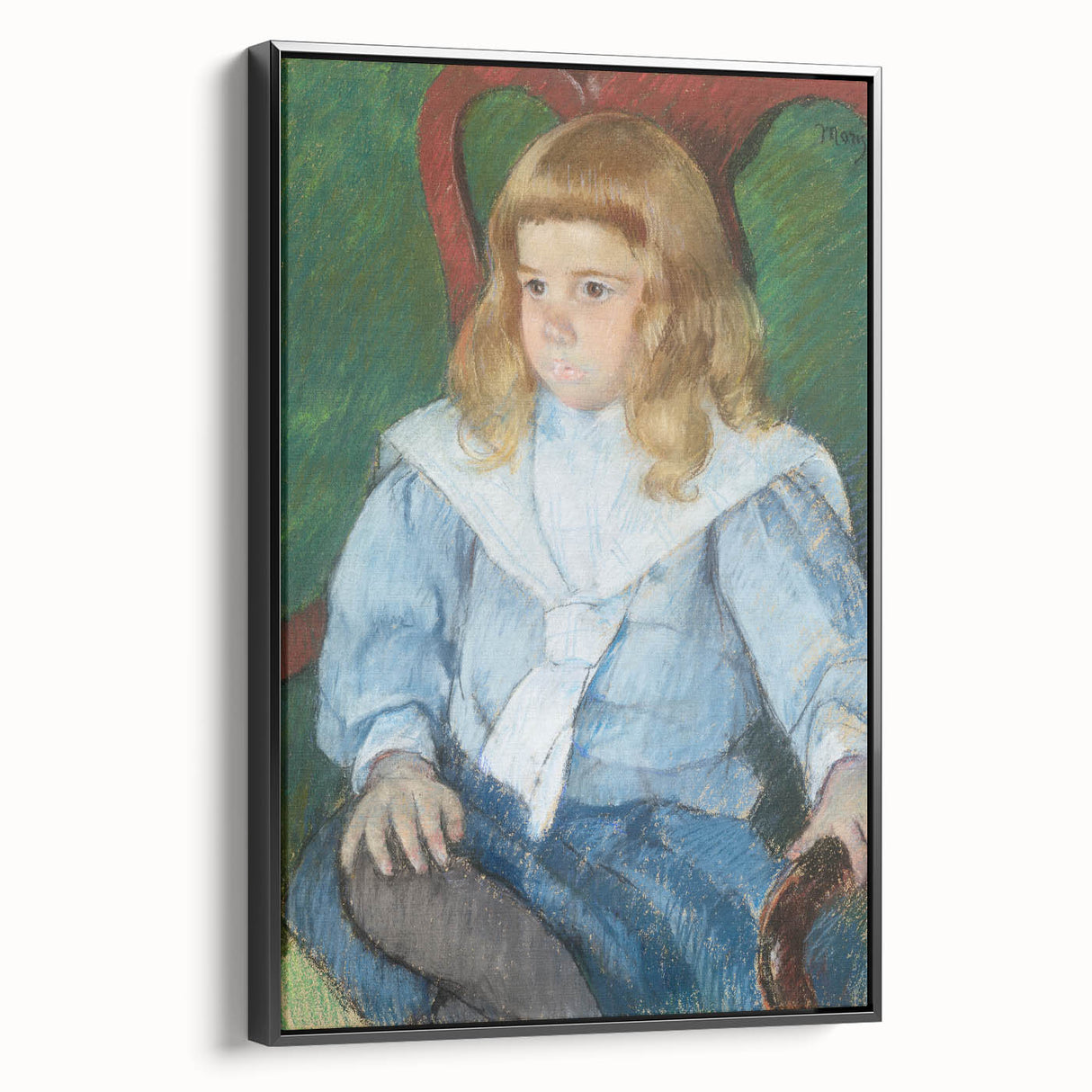 Mary Cassatt's Boy with Golden Curls - Charming Impressionist Portrait Art
