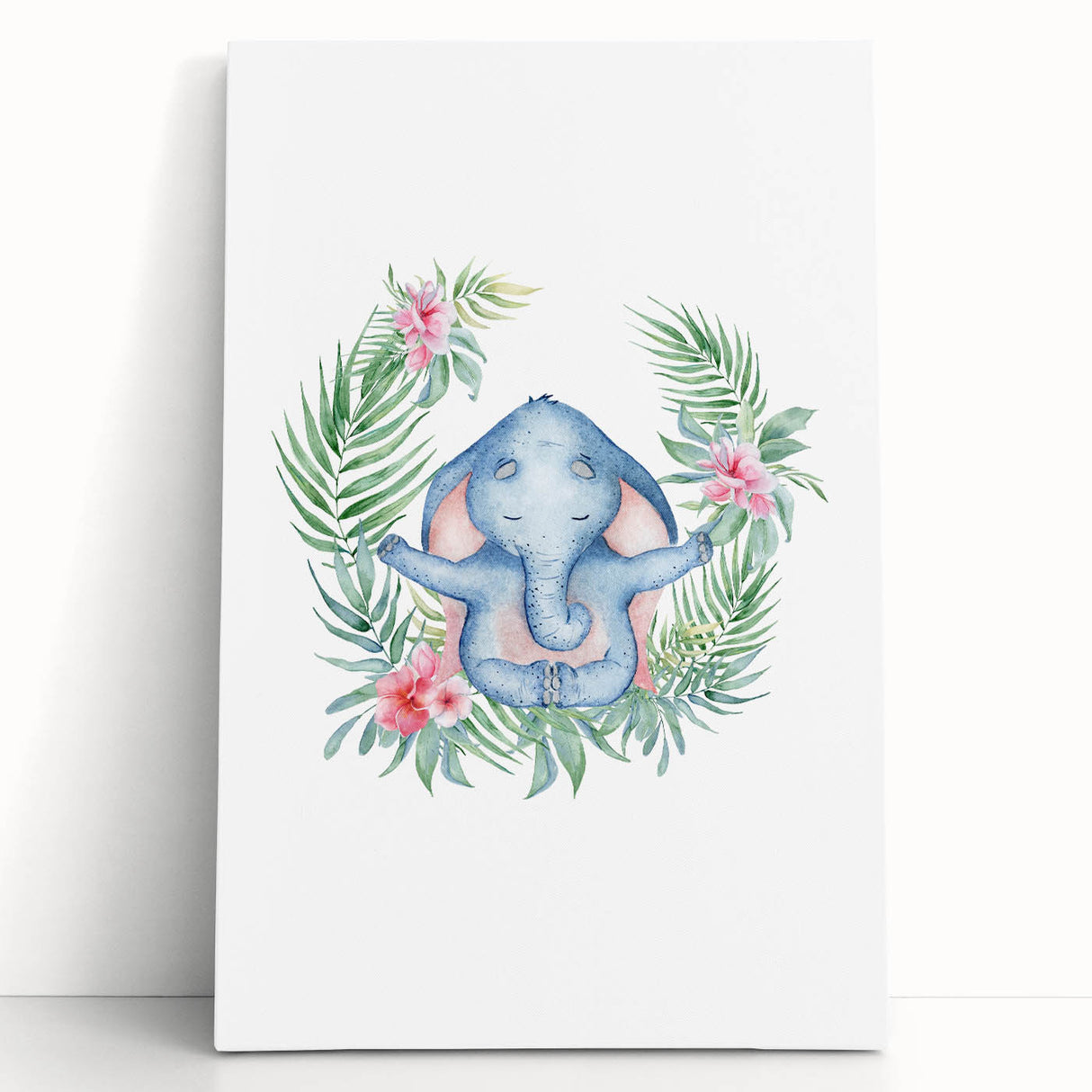 Personalized Kids Art – Meditative Elephant Nursery Wall Decor