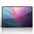 Framed acrylic artwork depicting a vibrant landscape of canyons with rich colors, elegantly mounted in a black frame, perfect for modern home decor.