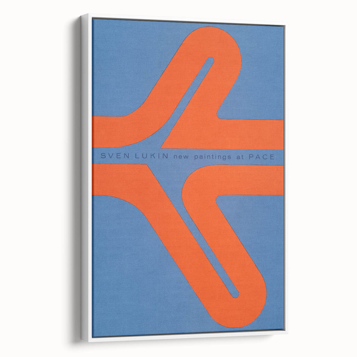 Modern Wall Art Print - Bold Abstract Shapes in Blue and Orange - Retro Decor