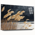 Large abstract floral design on acrylic glass, featuring soft pink and white tones.