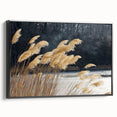 Black and white framed canvas featuring a close-up floral design, ideal for bedroom wall art.