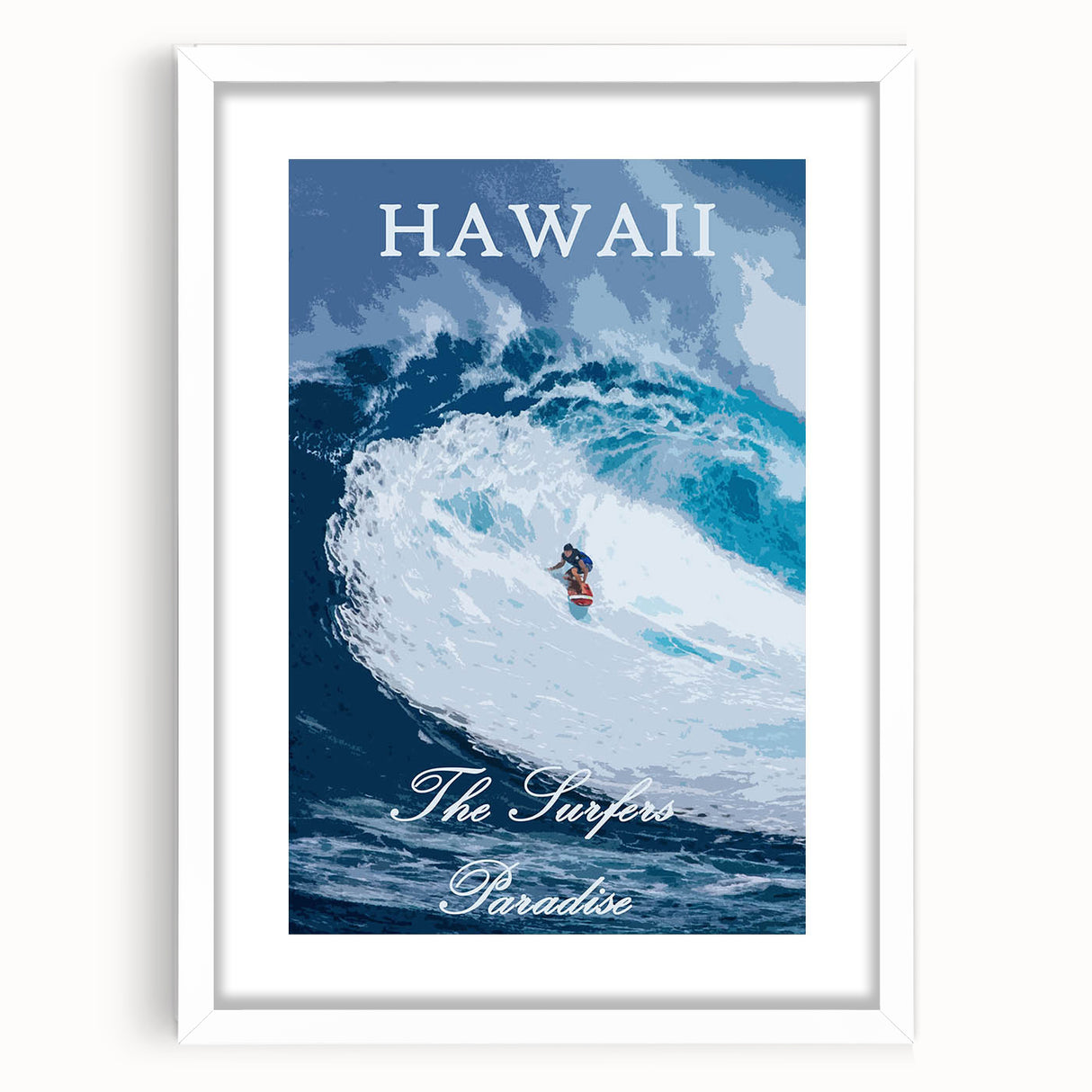 Retro Hawaii Surfer Poster – Vintage Surfing Paradise Art