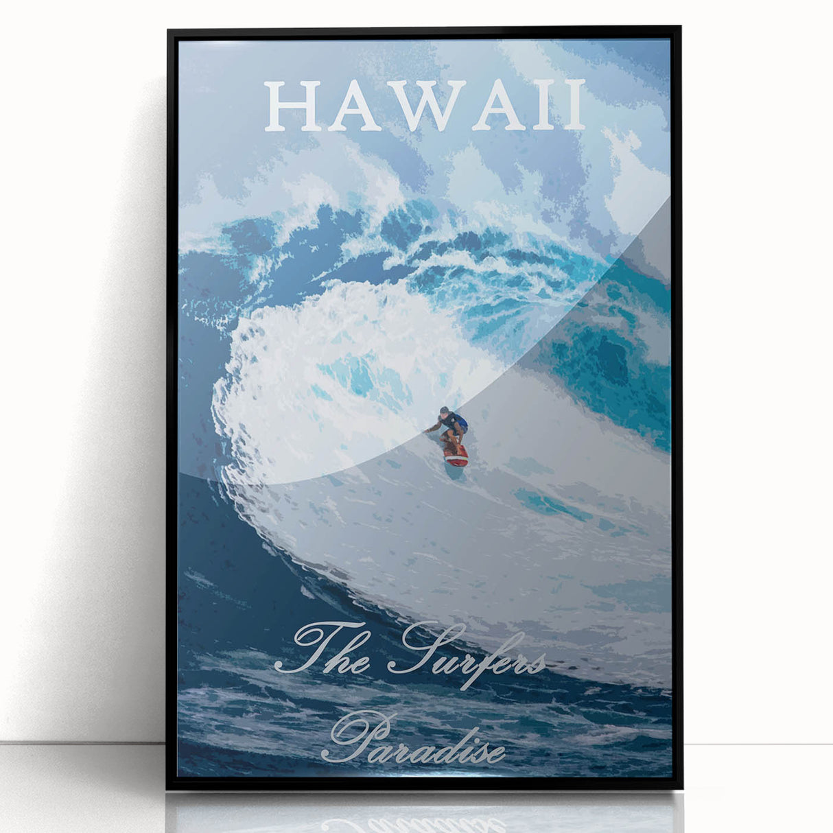 Retro Hawaii Surfer Poster – Vintage Surfing Paradise Art