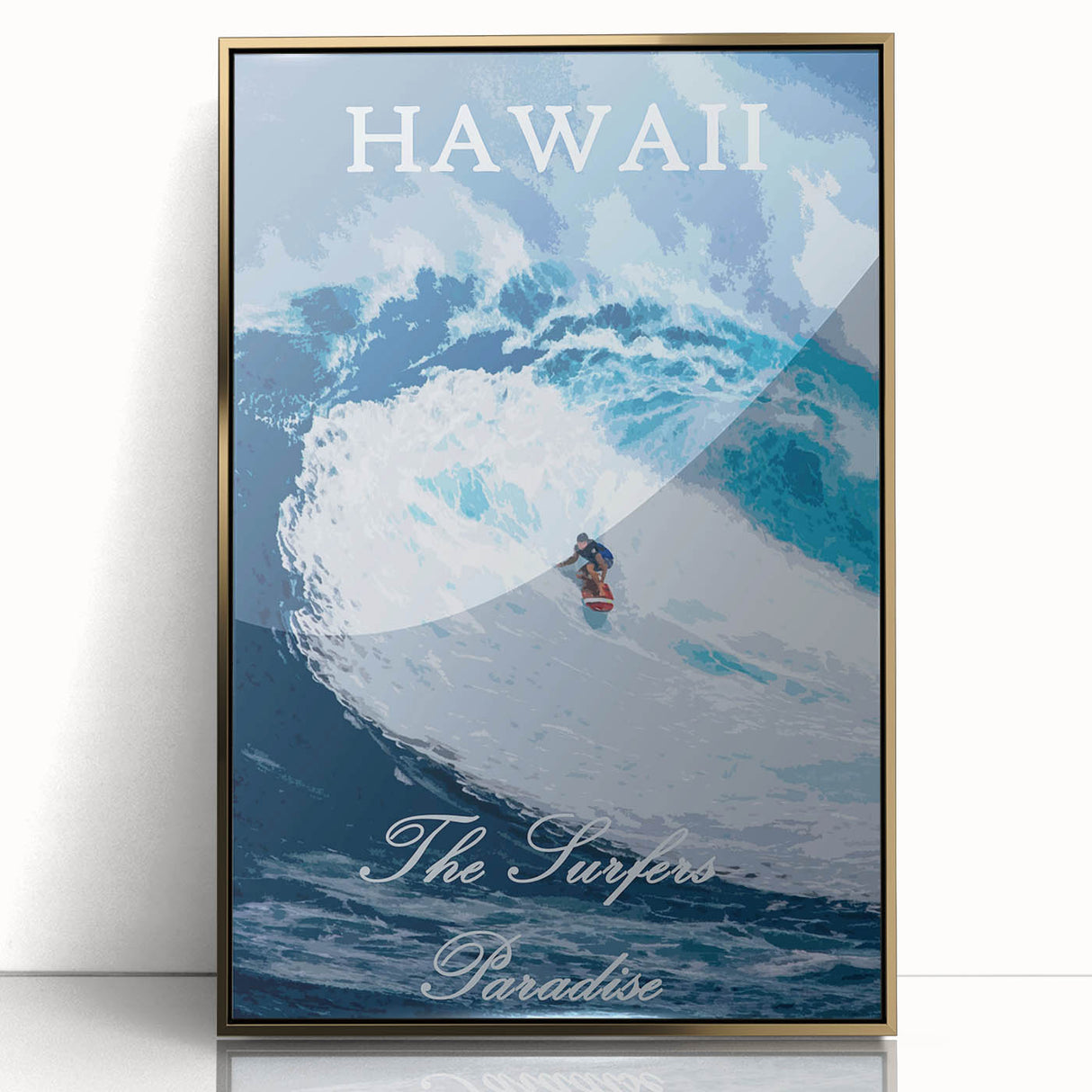 Retro Hawaii Surfer Poster – Vintage Surfing Paradise Art