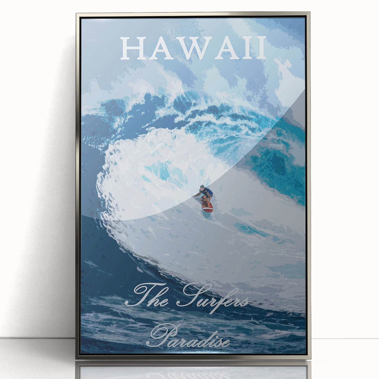 Retro Hawaii Surfer Poster – Vintage Surfing Paradise Art