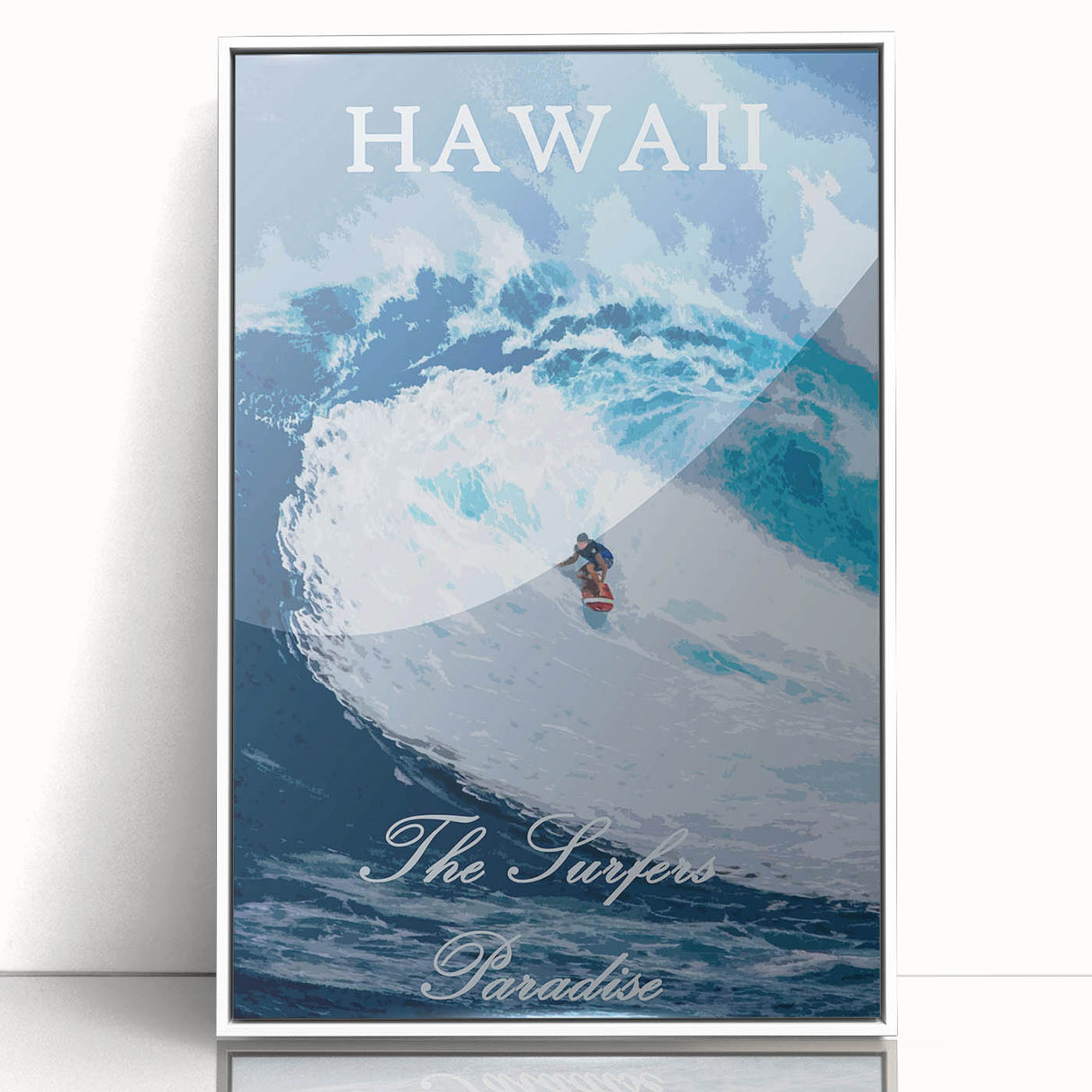 Retro Hawaii Surfer Poster – Vintage Surfing Paradise Art