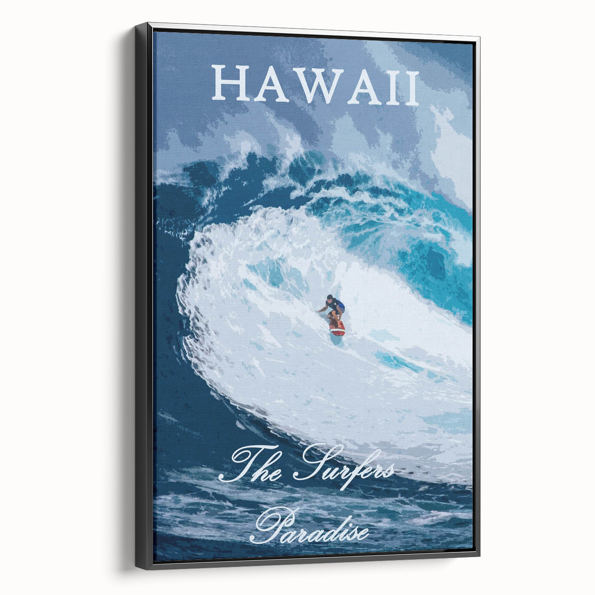 Retro Hawaii Surfer Poster – Vintage Surfing Paradise Art