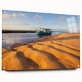 Acrylic print of a South American landscape in vibrant greens and blues, ideal for dining room decor.