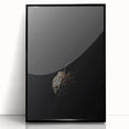 Large abstract wall art depicting fall foliage in rich orange and brown tones, presented in a black frame.