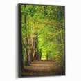 Black and white framed canvas depicting a vintage landscape scene, ideal for bedroom wall art.