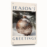 Large abstract wall art on acrylic glass depicting a winter scene in muted blue and white tones.