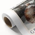 Art Deco style poster featuring a winter scene on rolled canvas, ideal for nursery wall art or dining room decor.