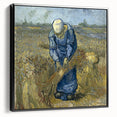 Black and white framed canvas featuring a vintage-style landscape painting, ideal for bedroom decor.