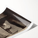 Modern Wall Art - Monochromatic Abstract Bedroom Scene in Grayscale