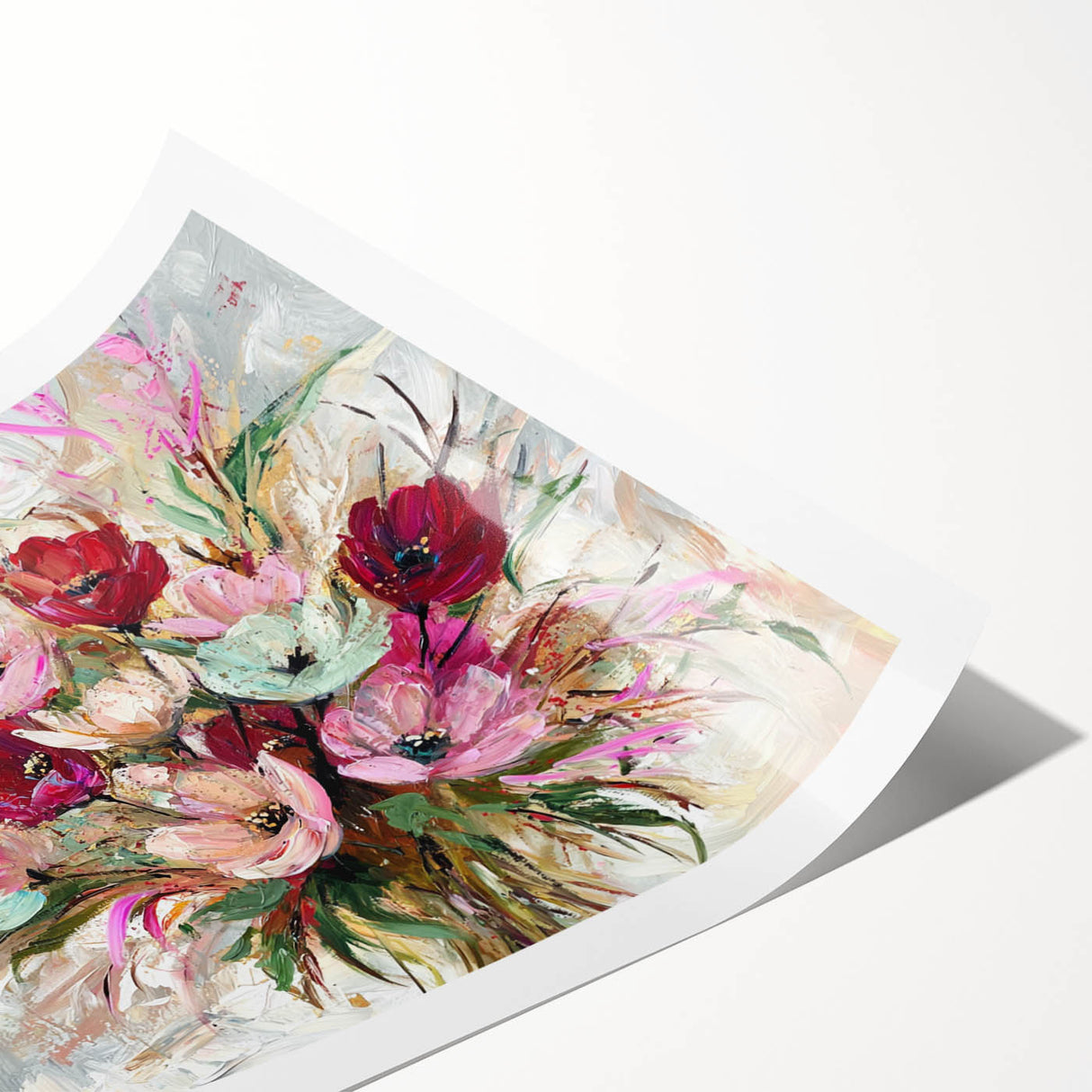 Vibrant Floral Bouquet - Modern Living Room Wall Art