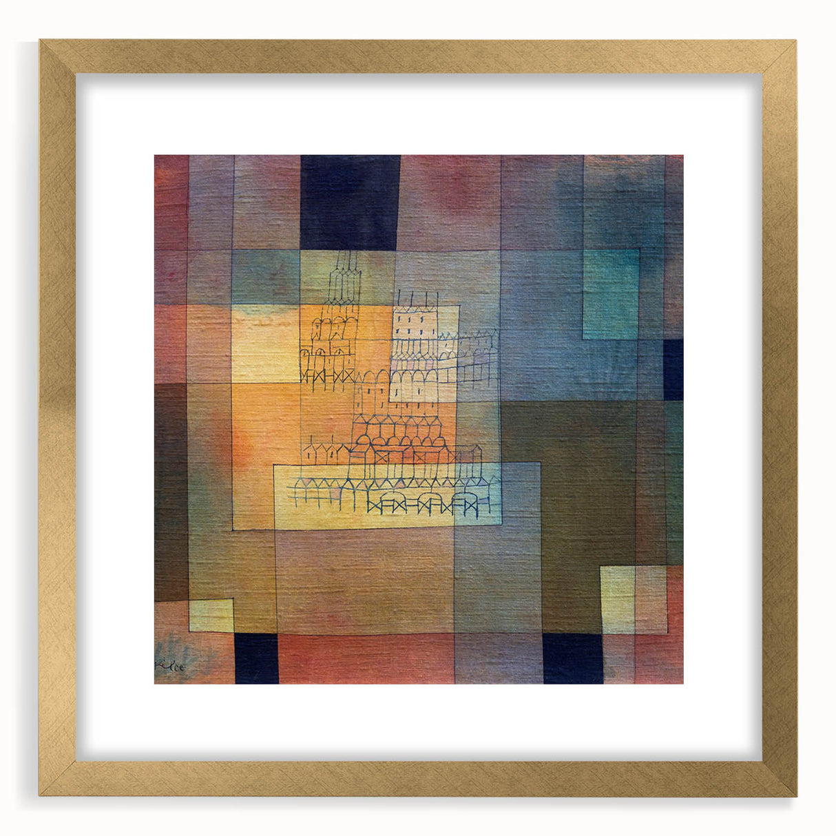 Modern Wall Art - Abstract Geometric Architecture in Warm Tones