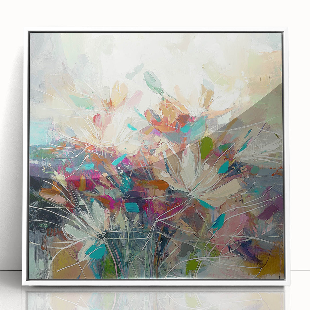 Abstract Floral Harmony - Modern Living Room Wall Art