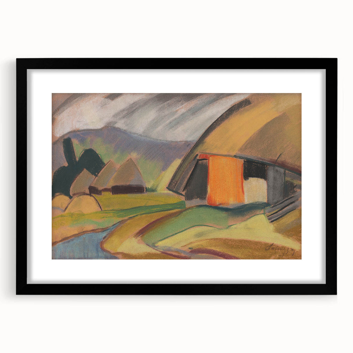 By the Village" Abstract Modern Art - Minimalist Wall Decor