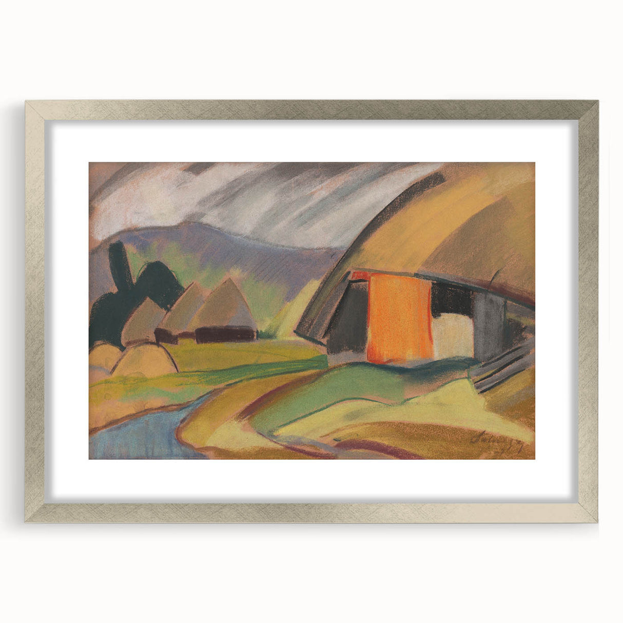 By the Village" Abstract Modern Art - Minimalist Wall Decor