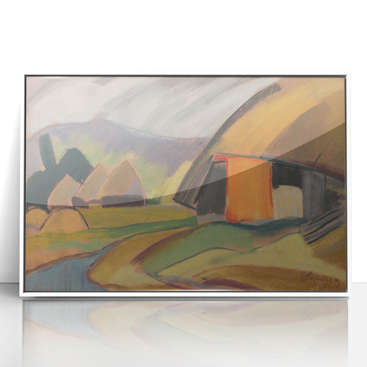 By the Village" Abstract Modern Art - Minimalist Wall Decor