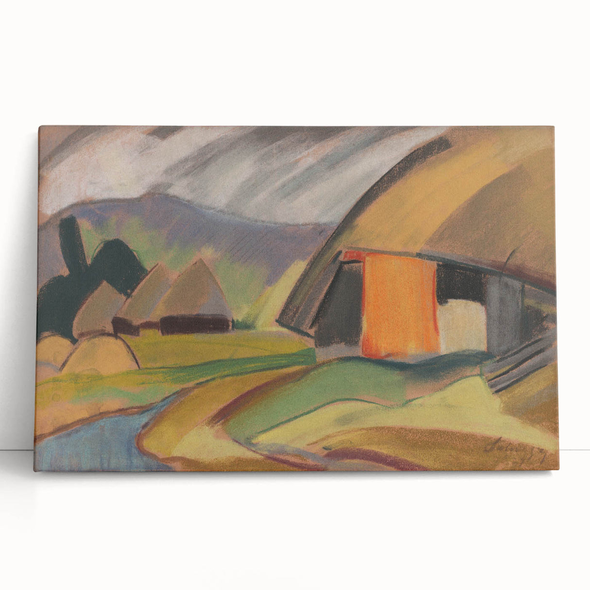 By the Village" Abstract Modern Art - Minimalist Wall Decor