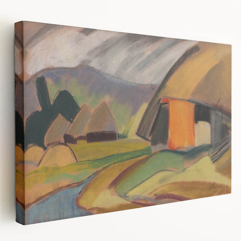 By the Village" Abstract Modern Art - Minimalist Wall Decor