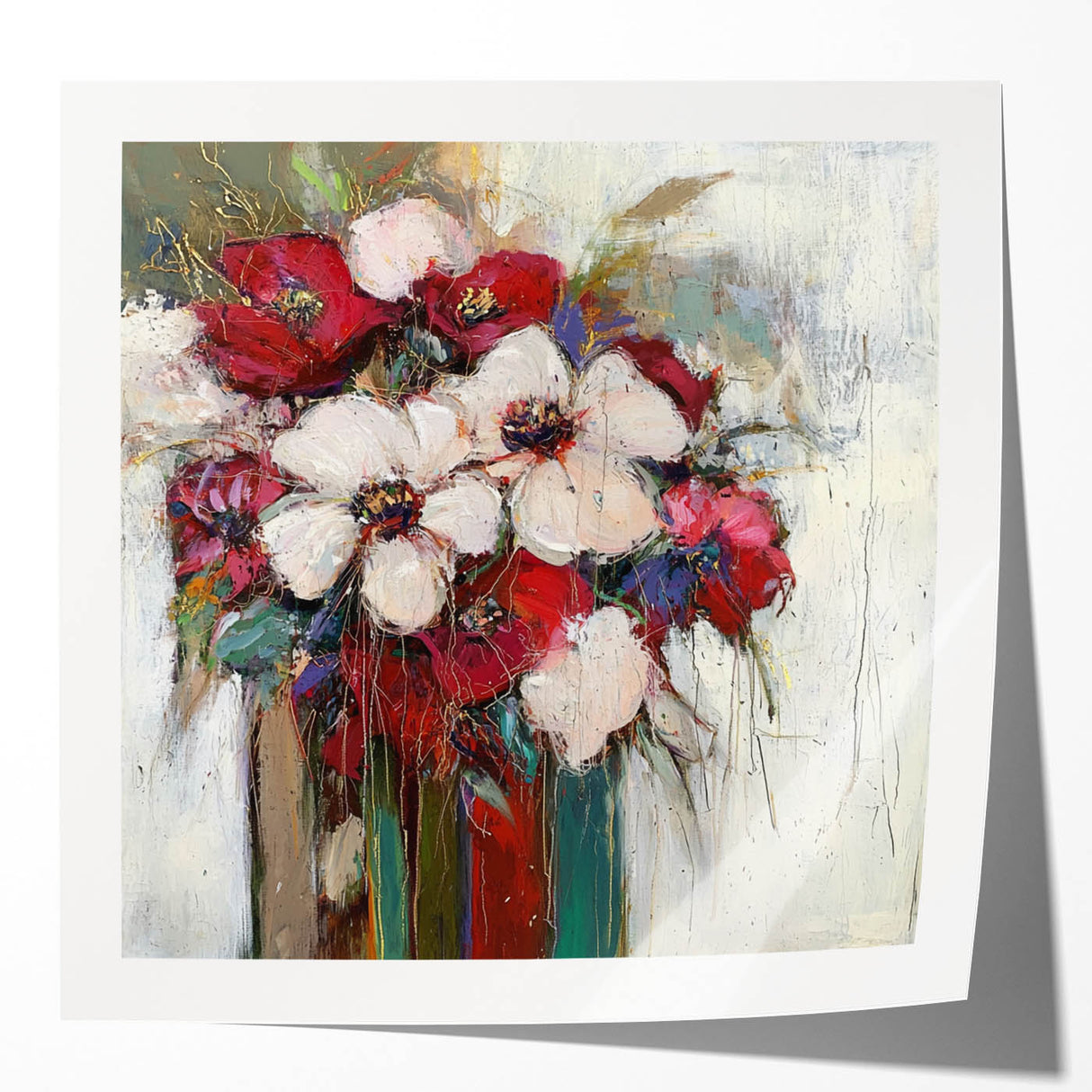 Elegant Floral Bouquet - Modern Living Room Wall Art