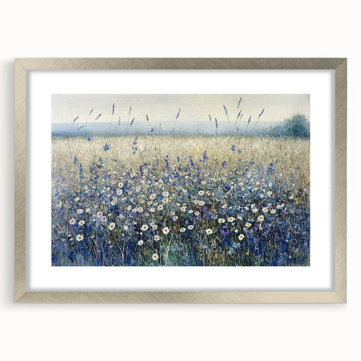 Tranquil Wildflower Field - Modern Living Room Wall Art
