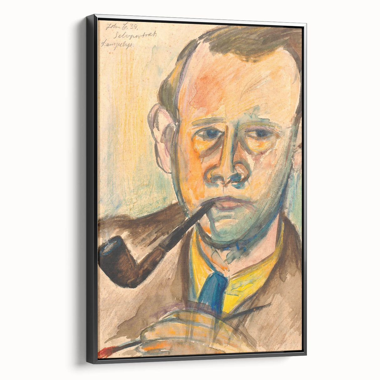 Modern Wall Art - Expressive Self-Portrait in Bold Brushstrokes