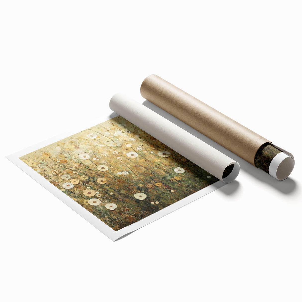 Golden Wildflower Meadow - Modern Living Room Wall Art