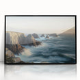 Framed acrylic artwork showcasing a breathtaking cliff landscape, featuring vibrant colors and intricate details, perfect for enhancing modern home decor.