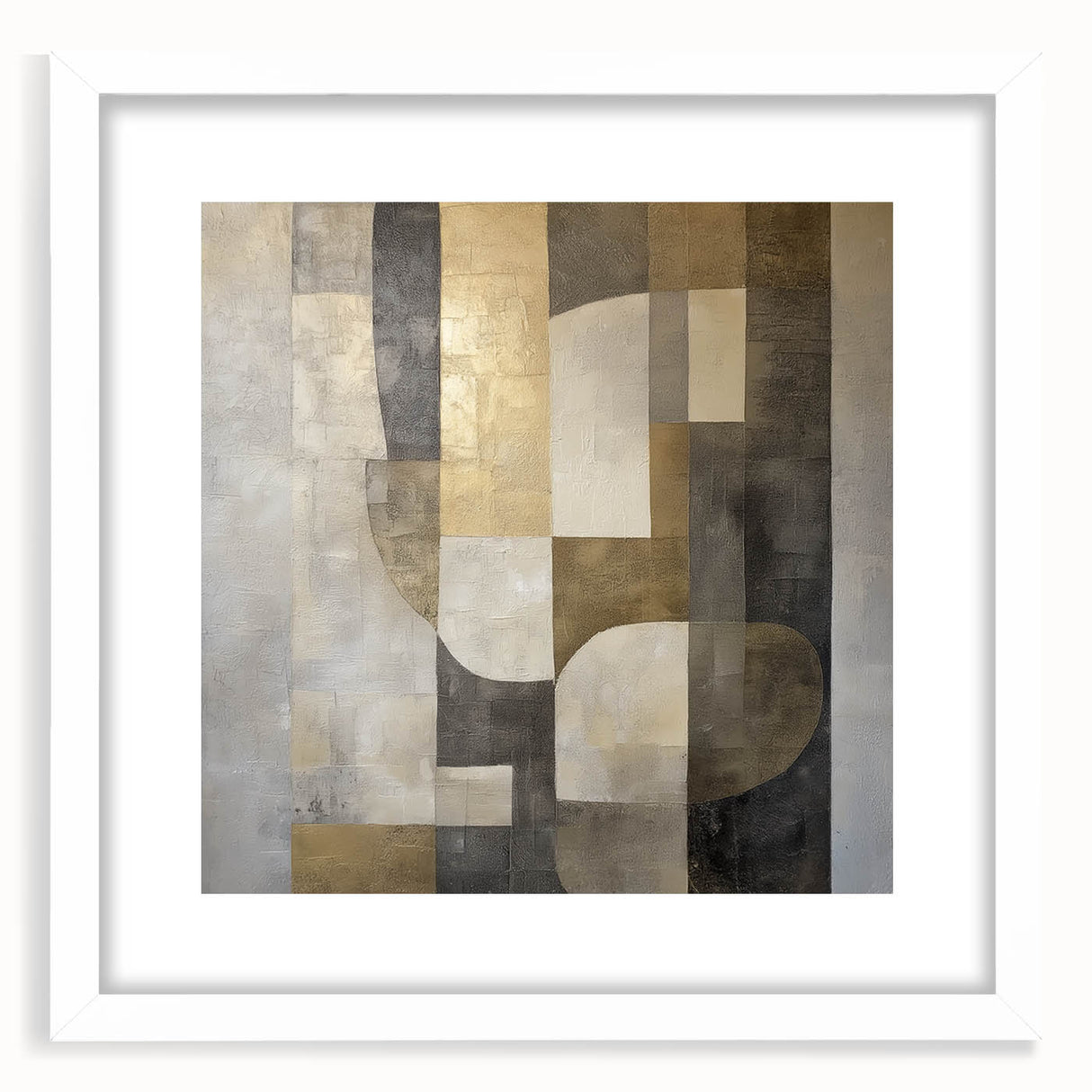 Modern Bedroom Wall Art – Gold and Gray Abstract Canvas Print