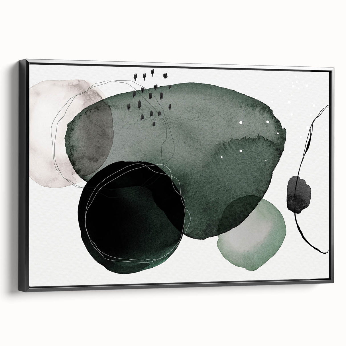 Contemporary Dining Art Pieces - Green Watercolor Abstract