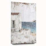 Abstract architecture wall art featuring a sleek side view in acrylic glass, showcasing vibrant colors and intricate geometric patterns, mounted with stylish pins.