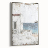 Framed abstract architecture wall art in silver, showcasing geometric shapes and modern design, perfect for contemporary home decor.